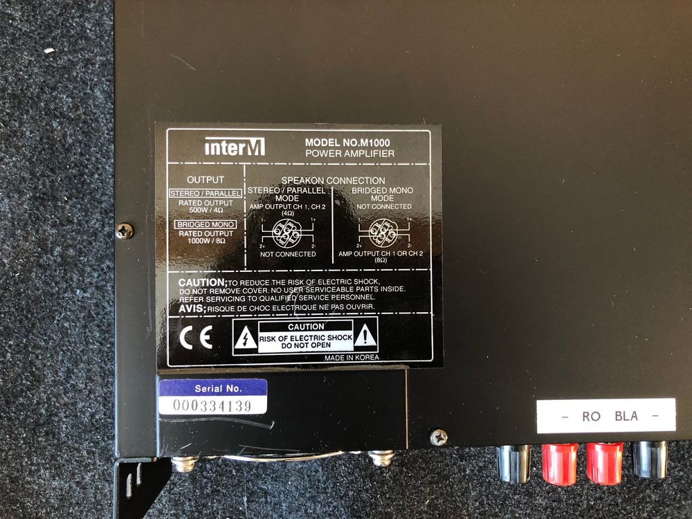 Inter M Power amplifier M1000 Kaufen auf Ricardo
