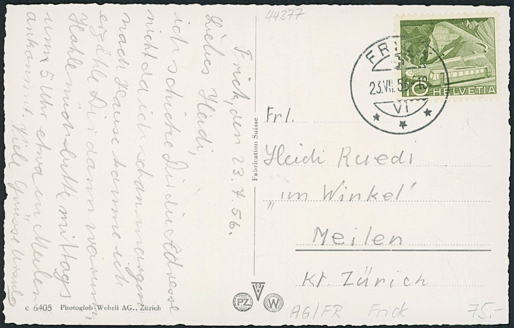 Ansichtskarten: AG Frick – Gebraucht aus Schindellegi von masutka7 1