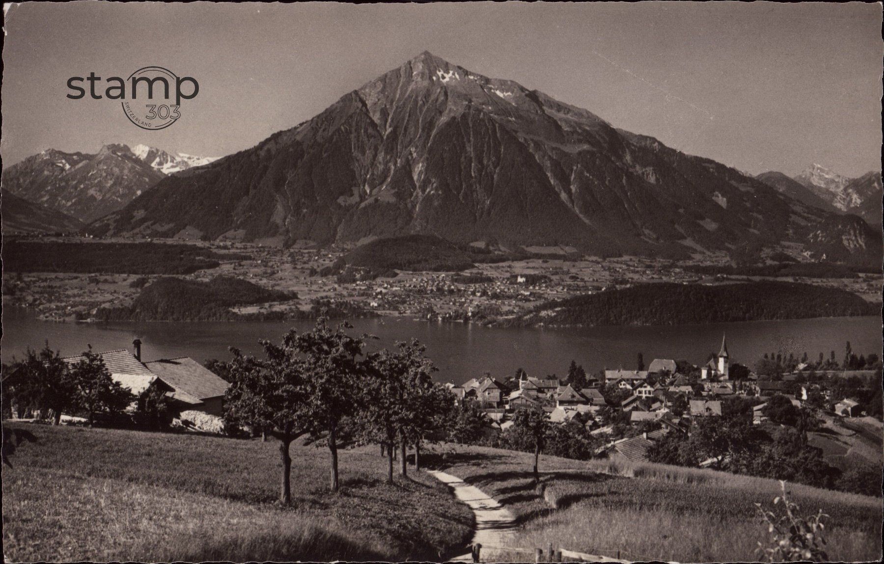 Ansichtskarten: 1962 AK Sigriswil mit Niesen / Thunersee – Gebraucht aus Eggersriet von stamp303