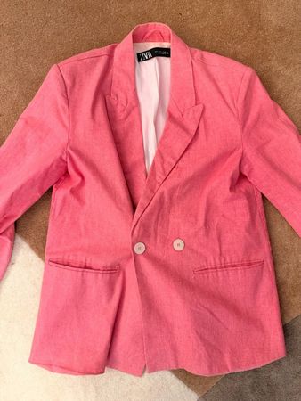 Zara Linen Blazer rosa
