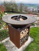 Feuerschale / Grillstelle mit Holzfach
