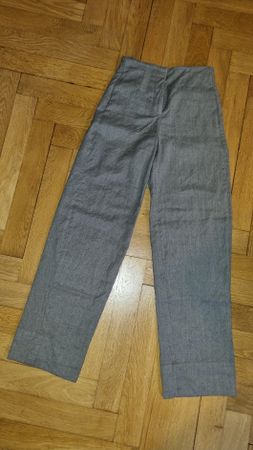 Massimo Dutti Stoffhose beige-grau, Gr. 34