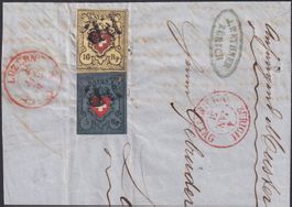 1851; Buntfrankatur: 16II.Ab.8 mit BOGENRAND +15II, 2'800.-