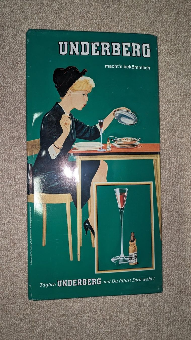 Schilder: Vintage Underberg Blechwerbung/-schild – Gebraucht aus Niederrohrdorf von _Mr.NiceGuy_