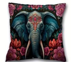 Kissenbezug Elefant Mandala Indien Exotik Bunt NEU