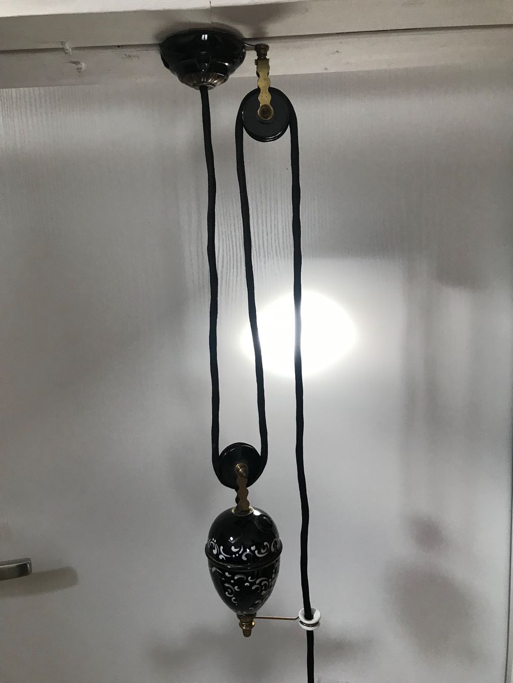 Lampen: Zuglampe wunderschön mit Opalinglas Jugendstil, antik – Gebraucht aus Niederurnen von Guste 3