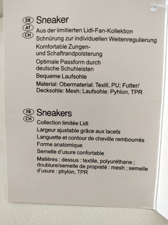 Lidl Chaussures hommes: Neue Lidl Sneaker , Grösse 40 – Neuf (Voir description) à Schwanden Sigrisw par len_9yqg 5