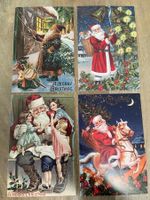4 nostalgische Weihnachtskarten Christmas Cards neu