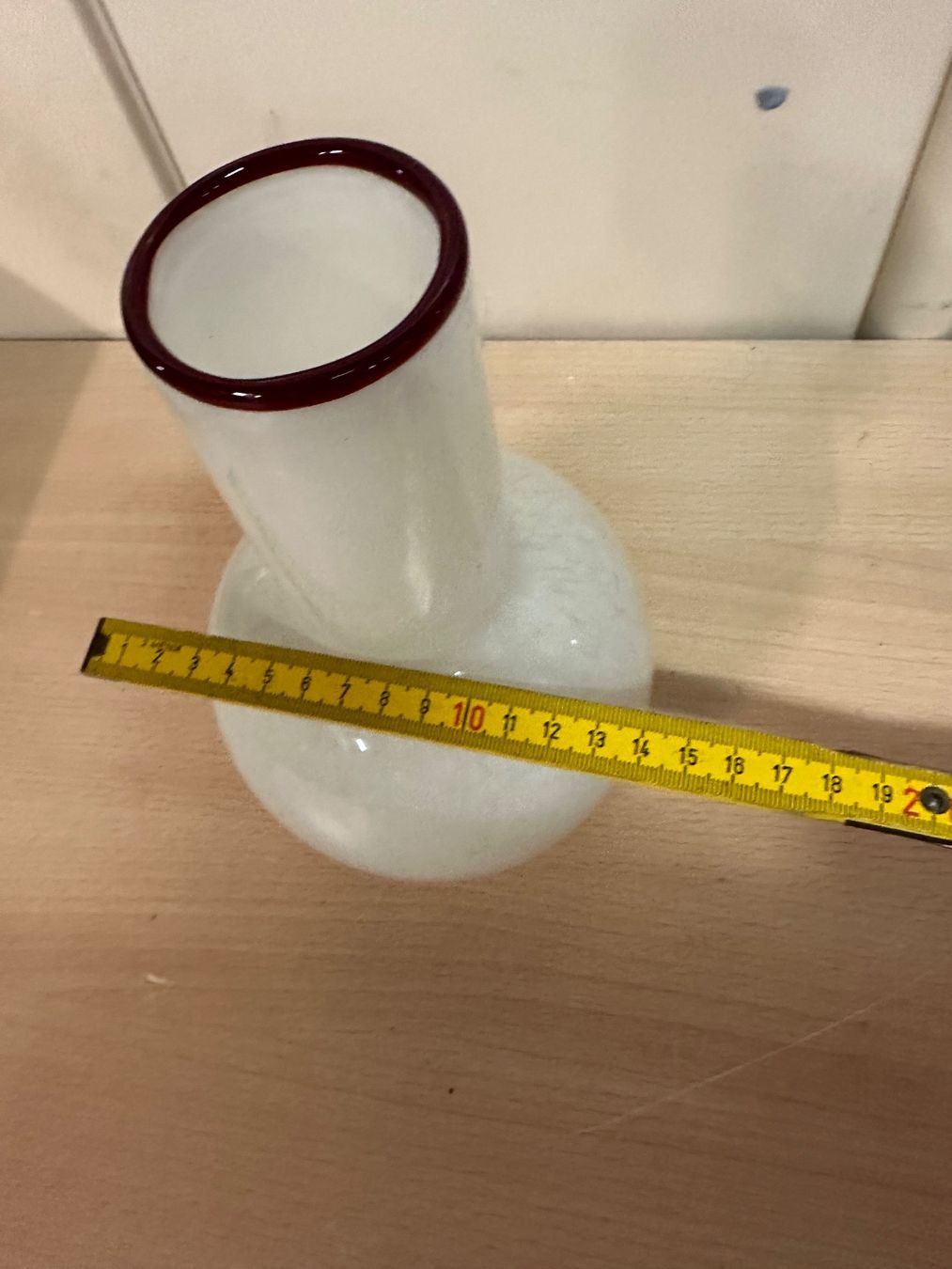 Murano Vasi & Recipienti: Vase en verre blanc et rouge, élégant – Usato da Lausanne venduto da artnouveau04 5