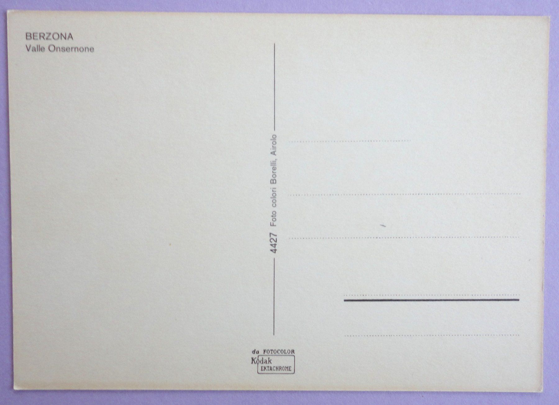 Cartoline postali: Berzona, Valle Onsernone – Usato da Fétigny venduto da Billy2miny 1