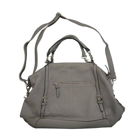 grey leather handbag vvselect