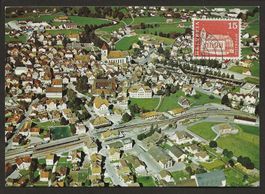 Flugaufnahme Appenzell Maximumkarte mit passender Briefmarke