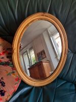 Ancien MIROIR OVALE.CADRE doré à la feuille