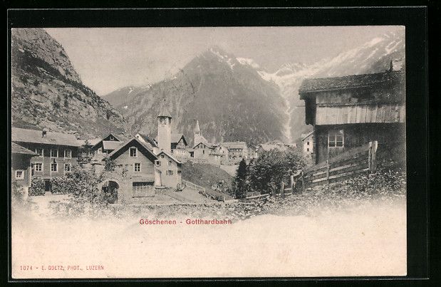 Cartoline postali: Göschenen, Teilansicht des Ortes an der – Usato da Berlin venduto da bartko-reher