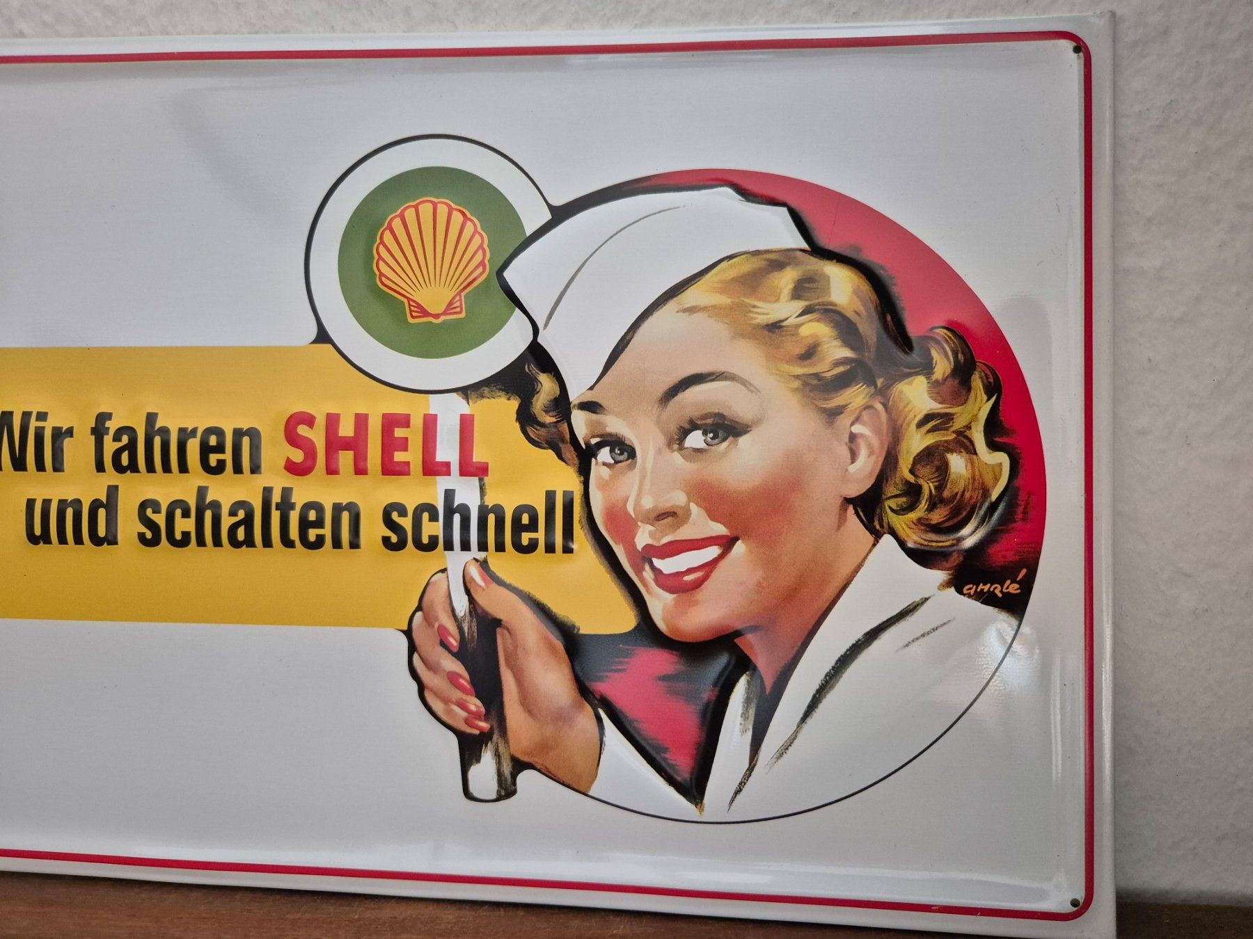 Shell Insegne: Blechschild Shell Tankstelle Tanksäule Limitiert 2001 Blech – Usato da Neuhausen venduto da rraayy 2