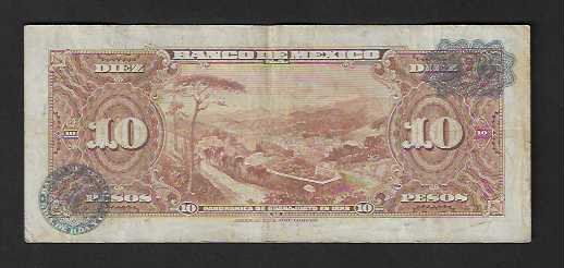 Banconote: Mexico  10  Pesos  1961  Gebraucht – Usato da Gordola venduto da coinsandnotes 1