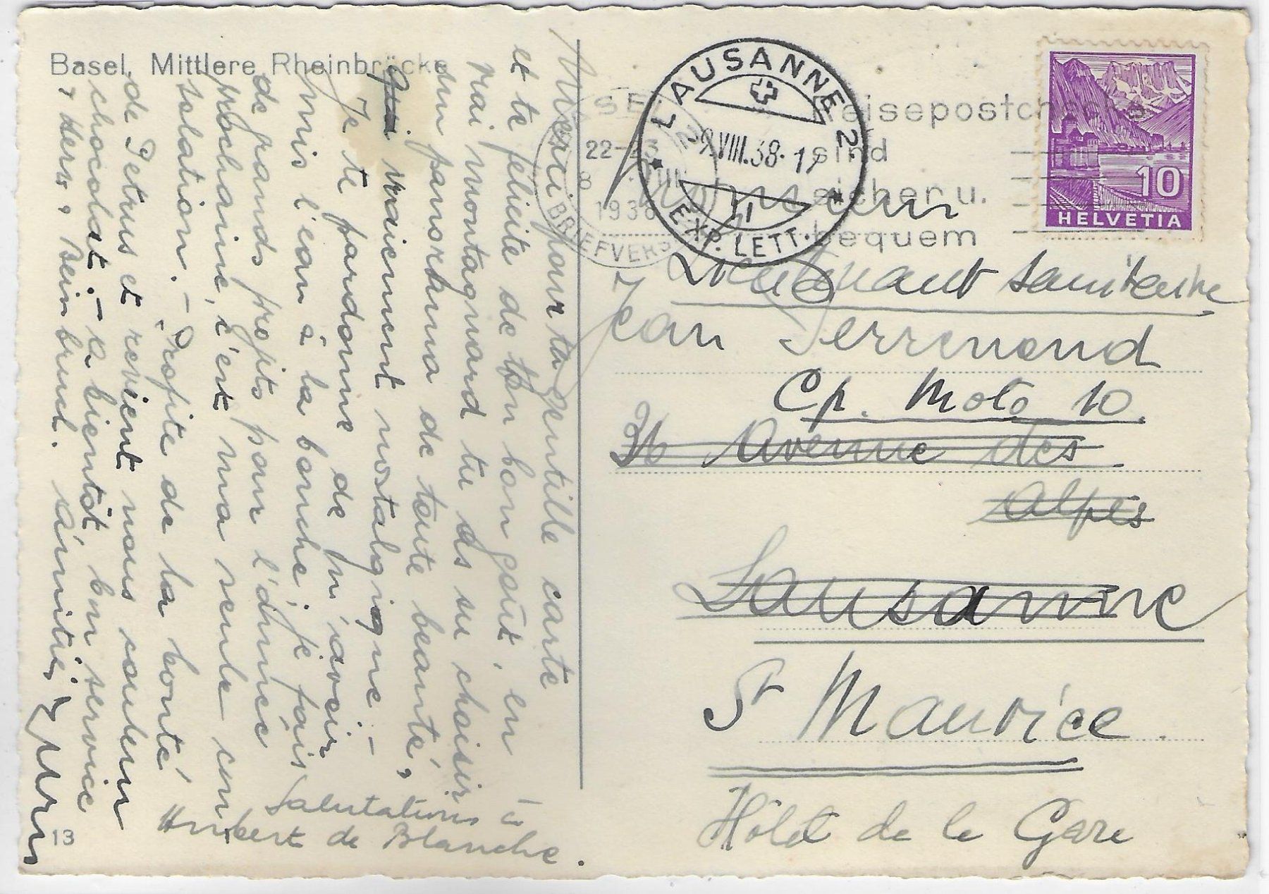 Cartoline postali: Basel - Mittlere Rheinbrücke – Usato da Ettingen venduto da Kartenplanet 1