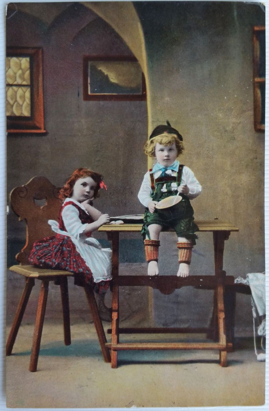 Cartoline postali: 3x AK von 1904-1908: Trachtenkinder – Usato da Oberriet SG venduto da ganesh435 3