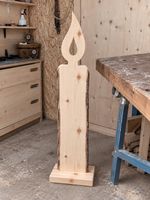 Grosse Holzkerze mit Rinde – 30 × 100 cm