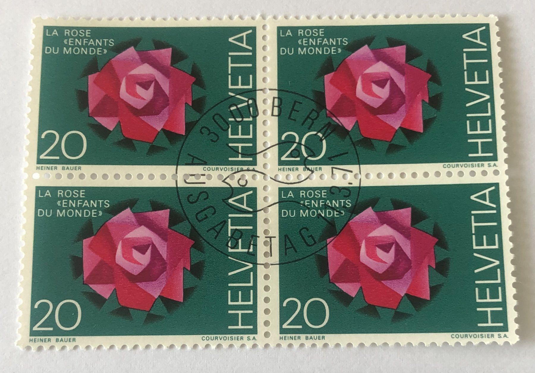Tutti i francobolli: 4 er Block Nr.492 mit Vollstempel Bern – Usato da Aarau venduto da Billa007