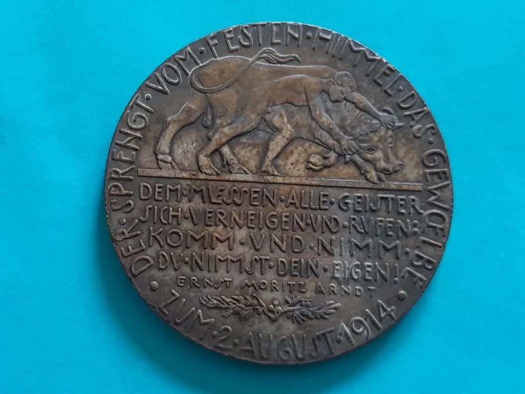 Medaglie: Medal August 1914, outbreak WWI, 40mm – Usato da Aarau venduto da Reto_BA_01
