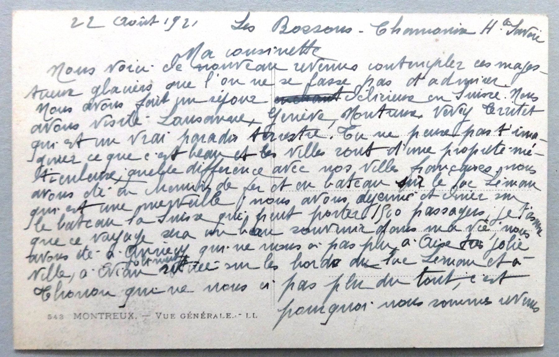 Cartoline postali: Montreux - Vue générale – Usato da Fétigny venduto da Billy2miny 1