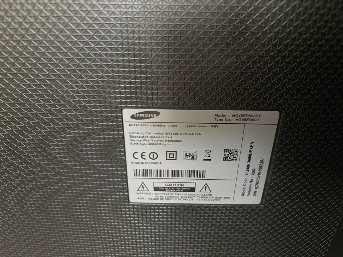Samsung Fernseher: Samsung TV - HG48ED690DB – Gebraucht aus Pratteln von DeltaJay 2