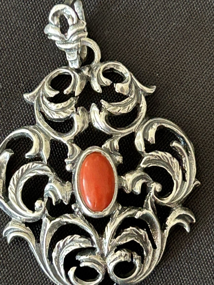 Anhänger: Anhänger Vintage Silber/Koralle – Gebraucht aus Reinach BL von meinstil 1
