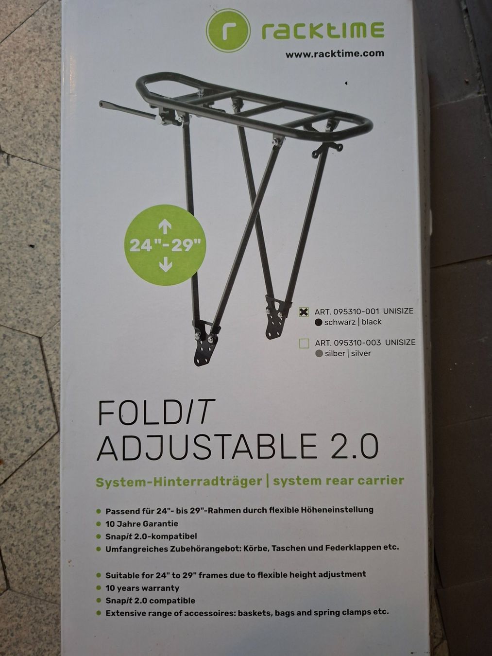 Pezzi di ricambio: Velo - Gepäckträger Racktime Foldit Adustable 2.0 – Nuovo (secondo la descrizione) da Zürich venduto da maybrittsch