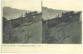 Le Chemin de fer du Righi. Carte Stéréoscopique.1900