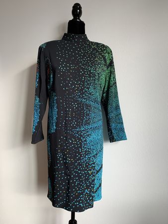 AKRIS: Neues, lässig buntes Langarm-Kleid, 40