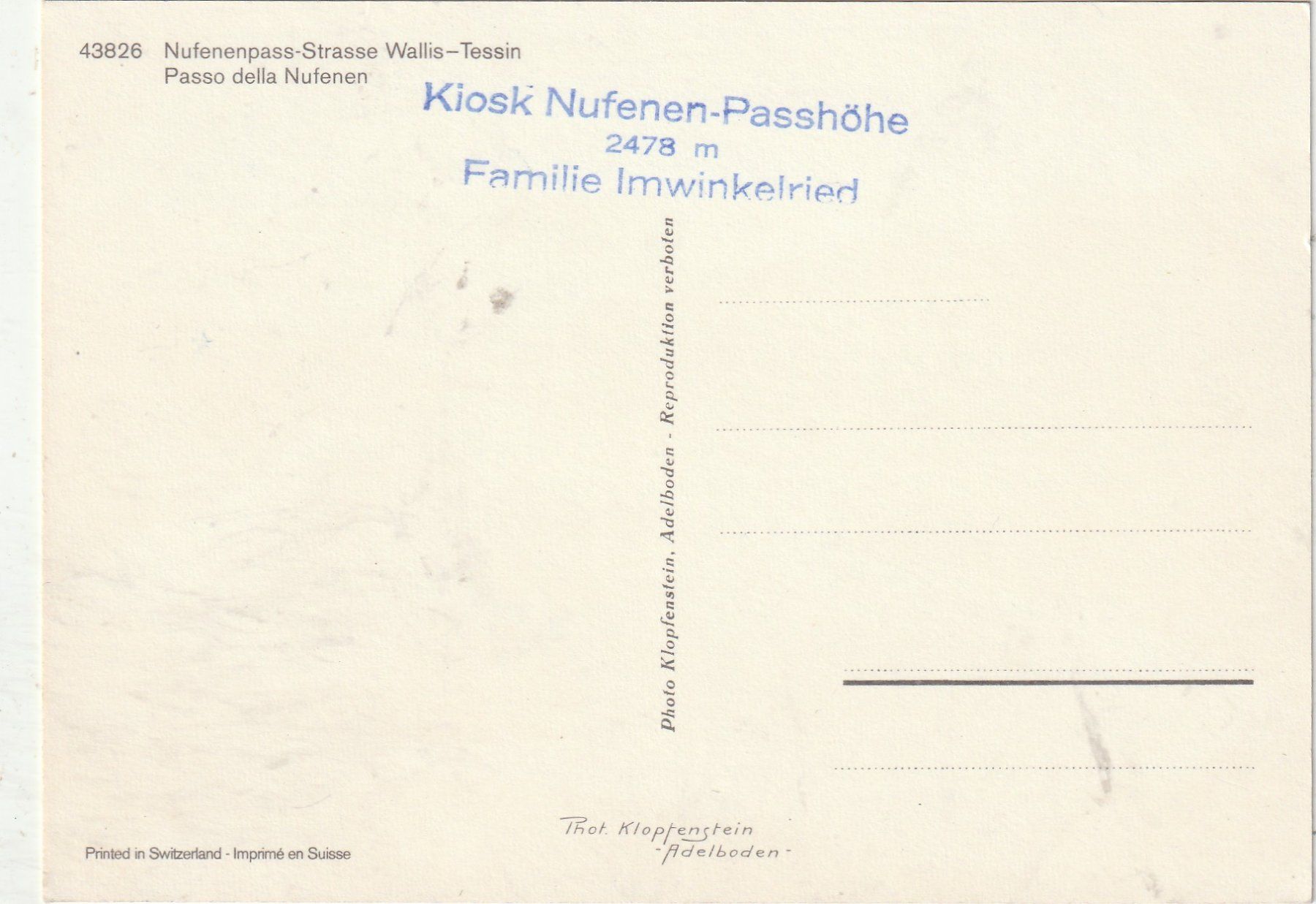 Cartoline postali: Postauto Nufenen Strasse – Usato da Lumbrein venduto da made02 1