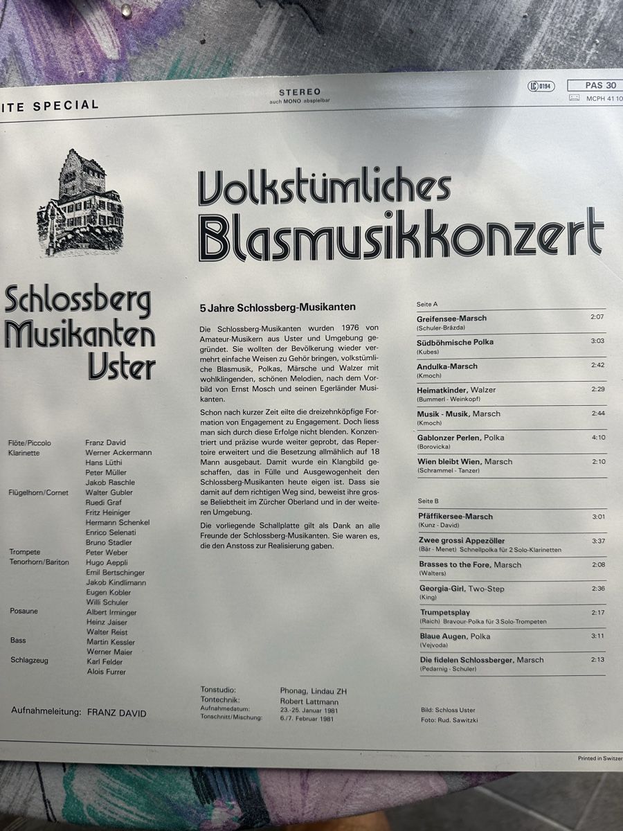 Dischi in vinile: Schlossberg Musikanten Uster – Usato da Uster venduto da mos_8klm 1