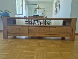 TV-Möbel Holz Eiche mit Schubladen und Türen