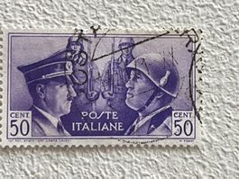 Italia Briefmarke mit Hitler und Mussolini