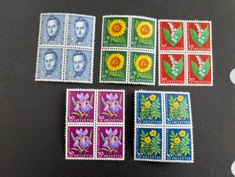 Pro Juventute 1961 Viererblock Satz  ** Luxus  (4157)