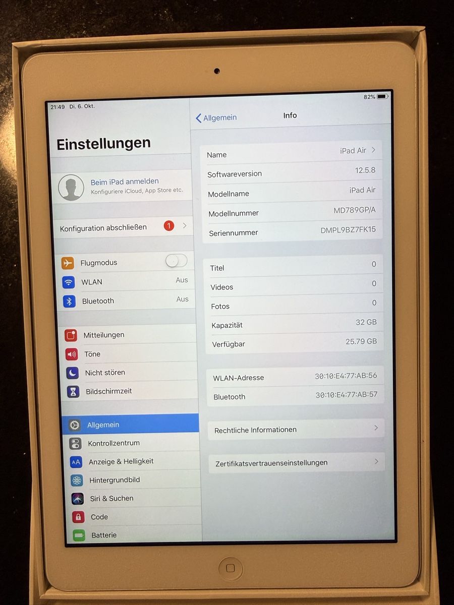 Apple Tablettes PC: Ipad Air (A1474) – D'occasion à Zug par KoSaZ
