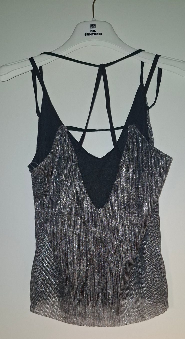 Morgan Top: Damen Top Silber Metallic Grösse XS – Nuovo (secondo la descrizione) da Füllinsdorf venduto da Sternenblick19 2