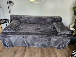 Schlaf-/Gästecouch 2 m breit, dunkelgrau