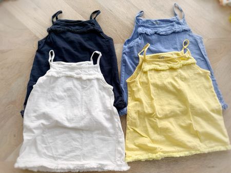 Trägershirts Mädchen 4er Set, Gr. 128/134