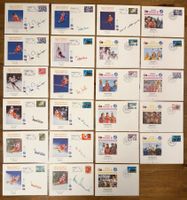 23 Sonderbriefe Ski-WM 1987 Crans-Montana - 13 mit Autogramm