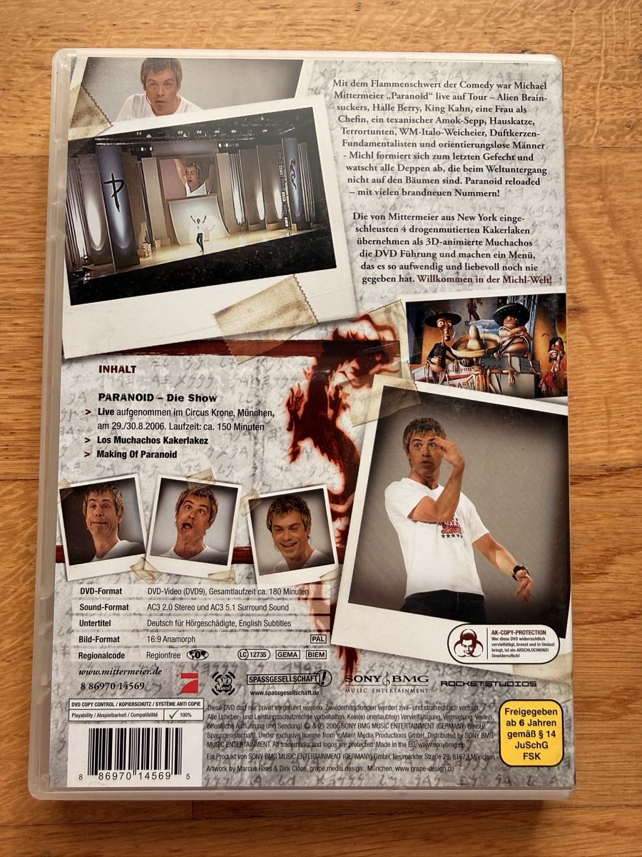 Tutti i DVDs: Michael Mittermeier PARANOID LIVE - DVD Comedy – Usato da Kölliken venduto da nerdorado 1