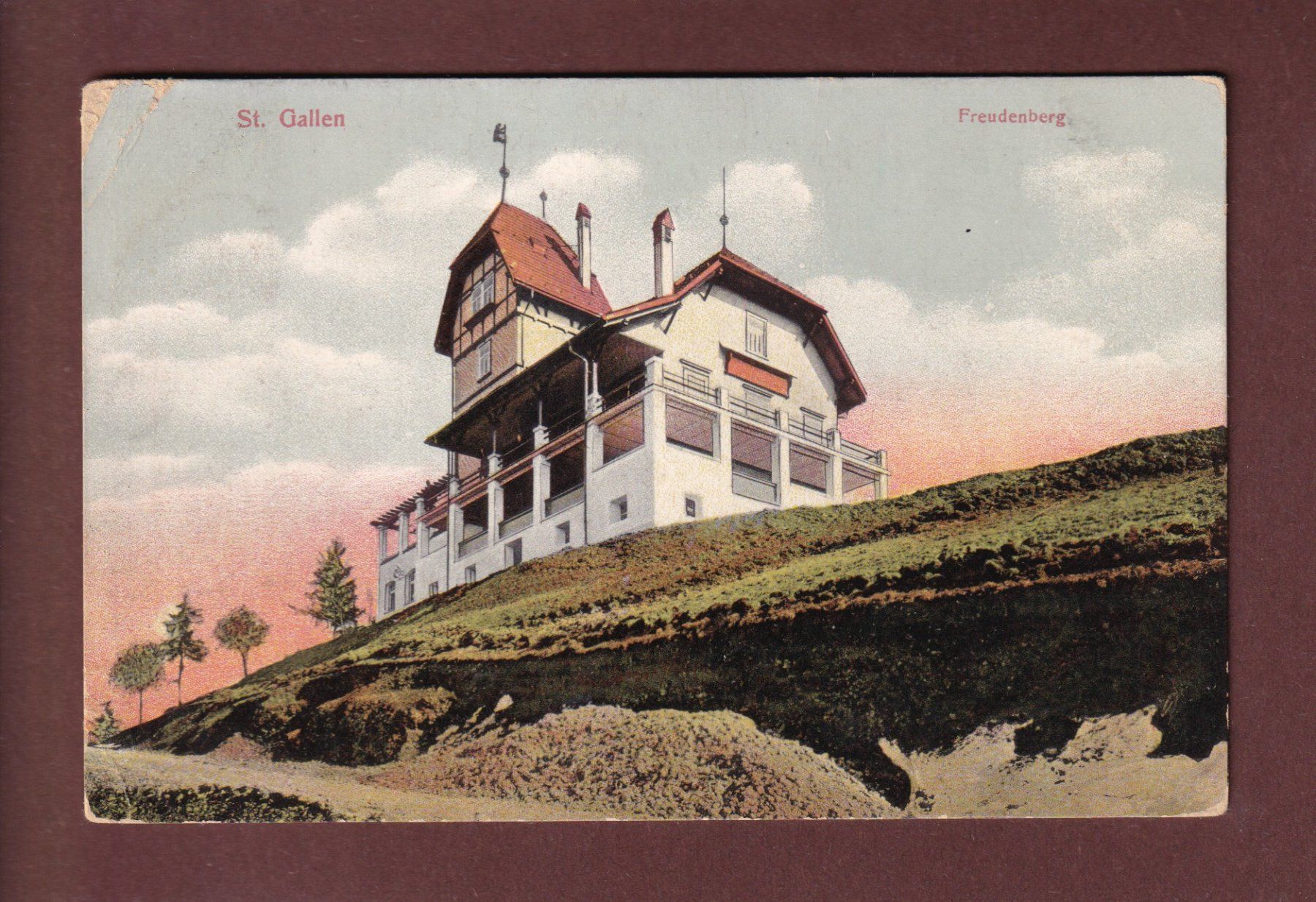 Cartoline postali: ST. GALLEN - Freudenberg - 1908 // Eckbug // – Usato da Pully venduto da nicecards-shop
