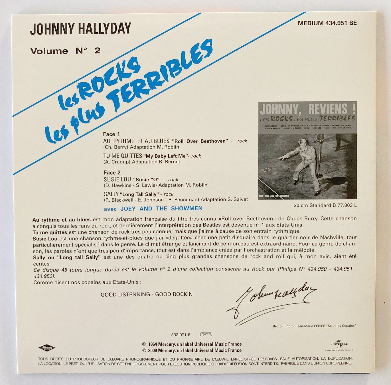 Dischi in vinile: JOHNNY HALLYDAY - LES ROCKS LES PLUS TERRIBLES VOL. 2 – Usato da Bottens venduto da hotter-than-hell 1