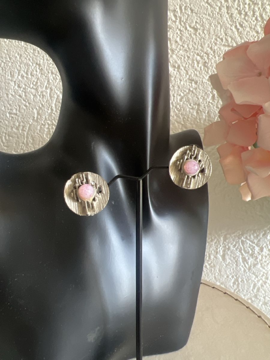 Orecchini pendenti & Orecchini a lobo: Vintage Ohrclips, rosa Stein – Usato da Seon venduto da Sunny-Schmuck78