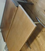 Tischplatte Holz Metallbeine guter Zustand