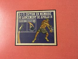 Briefmarkenblock Gabun Apollo 14 Jahrgang 1971 ungebraucht