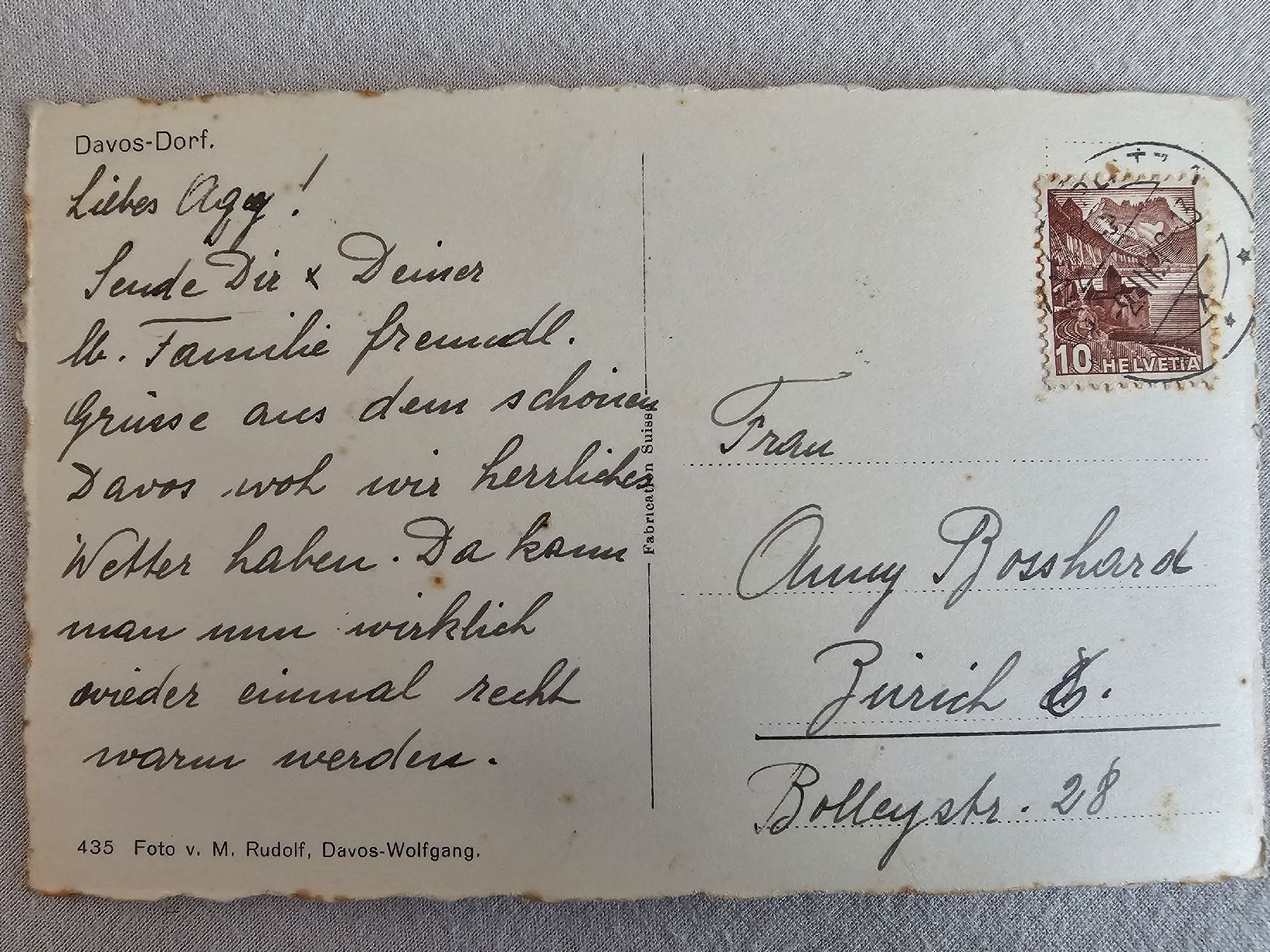 Cartoline postali: Alte Ansichtskarte Davos-Dorf Winterlandschaft 1942 – Usato da Bütschwil venduto da Taranabo 1