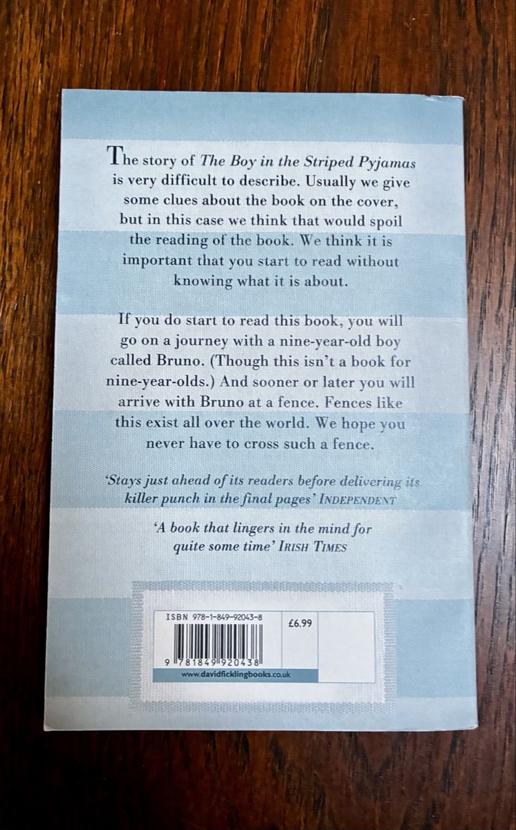 Bücher: The Boy in the Striped Pyjamas by John Boyne, Novel – Gebraucht aus Schaan von RicX-10 1