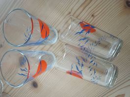 4x Antik Trinkglas 